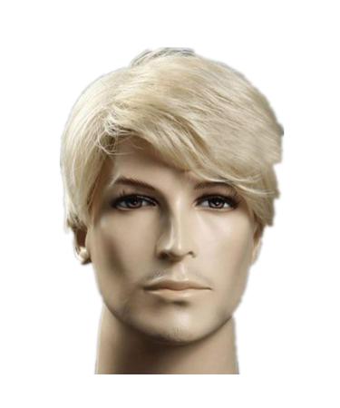 JYWIGS Male Wig Blond Short Hair for Men Side Swept Bangs