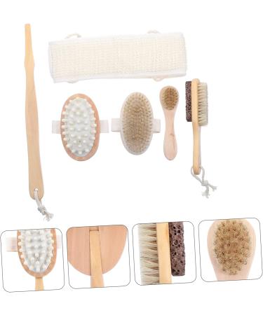 6pcs Healeved Bathroom Scrub Brush Set - Soft Bristle Shower Body Cleaning Scrubber Kit for Household Spa Experience - Buy Online on GoSupps.com