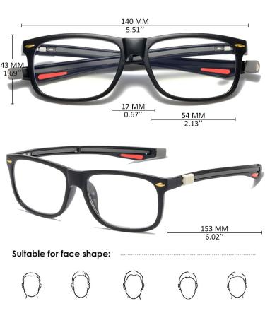 Koosufa Blue Light Filter Reading Glasses - Magnetic Closure Clip for Men & Women | Light Reading Aid with Pull-Out Iron-On Ends | Neck Hanging | Multiple Strengths Available - Buy Online on GoSupps.com