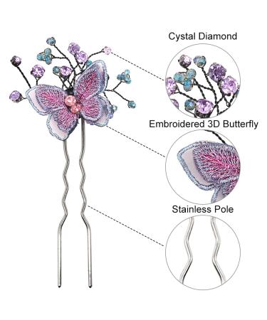 GKONGU U Shaped Hairpin - Butterfly Crystal Hair Clip for Wedding Bride & Bridesmaids - Stylish Headpiece for Women & Girls - Buy Online on GoSupps.com