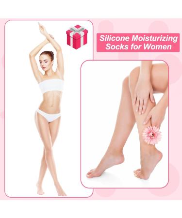 BUSOHA Silicone Socks for Dry Cracked Feet - 3 Pairs Moisturizing Foot Spa Socks for Women in 3 Colors - Buy Online on GoSupps.com