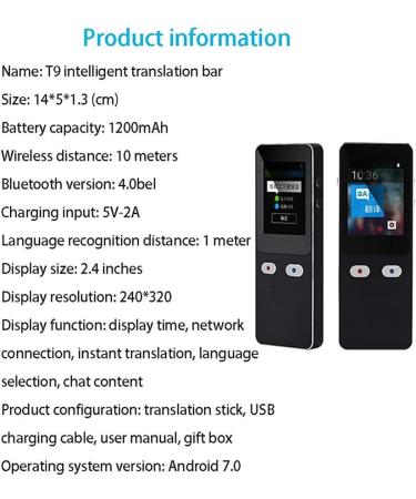 Voice Translator Devices Language Translator Device Smart Language Voice 2.4 Inch Touch Screen 44 Languages WiFi Pocket Electronic Translators Learning Traveling Shopping Needed Hopeful Vision - Buy Online on GoSupps.com