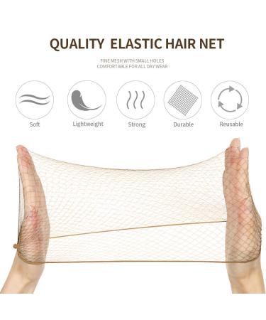 YGDZ 40pcs Invisible Hair Nets for Women & Girls with 10 Hair Bands & 40 Bobby Pins - Light Coffee 50cm - Buy Online on GoSupps.com