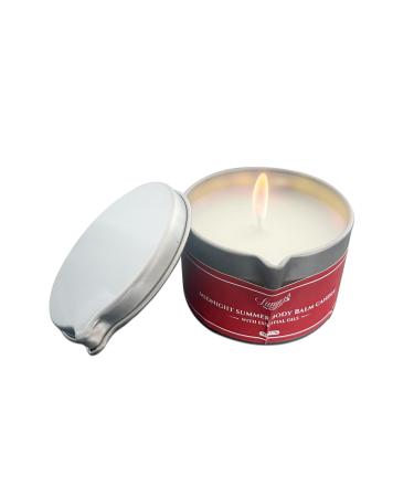 Midnight Summer Body Balm Candle with Essential Oils Lotion Melting Candle Hydrating Skin Care Massage Oils with Essential Oils Tin Candle with Pouring Spout Low Melting Point Wax
