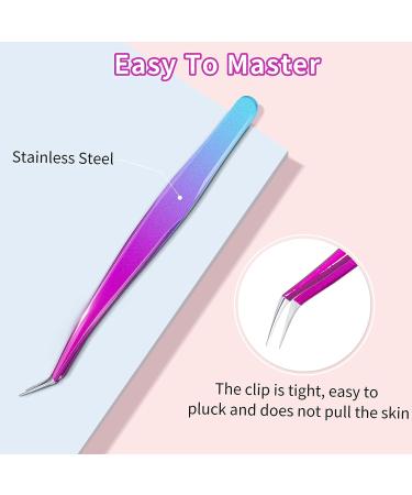 Rose Blue Lash & Precision Tweezers Set for Women and Men - Ideal for Eyebrow, Facial Hair, Beards, and Ingrown Hair Removal - Buy Online on GoSupps.com