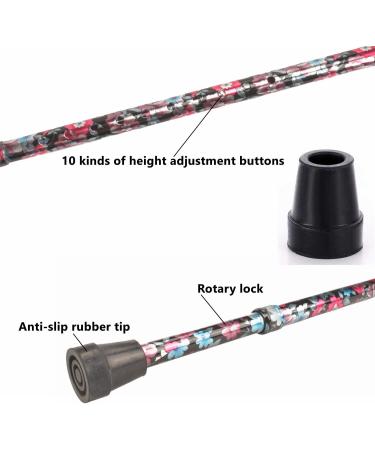 Adjustable Walking Cane for Seniors One Piece Aluminum Cane No Folding Cane Height Adjustable 73 to 95 cm Walking Stick Stable Walking Stick with Smooth Wooden Handle (Black) - Buy Online on GoSupps.com