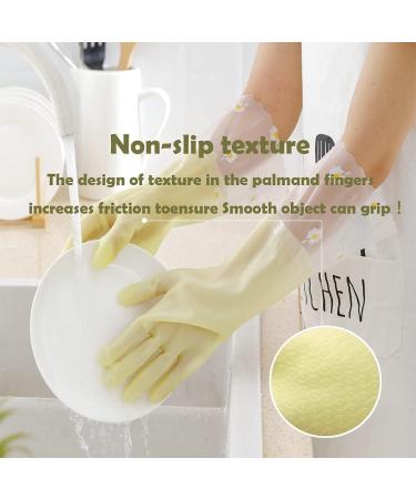 DAYOBOB Dishwashing Cleaning Gloves 3 Pairs - Reusable Rubber Gloves Non-Slip Laundry Kitchen Gardening Household Gloves(Small) - Buy Online on GoSupps.com