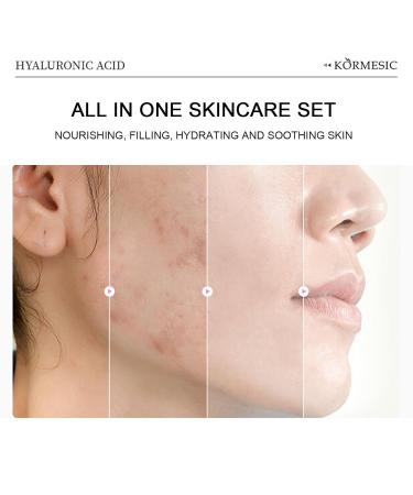 Anti-Aging Skin Care Set with Hyaluronic Acid | Wrinkle Reducing Beauty Gift Kit for Women & Teens | Hydrating Cleanser Toner Serum & Face Cream - Buy Online on GoSupps.com