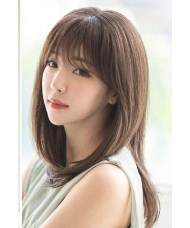 BGHJUE Long Curly Wig for Women - Fluffy Straight Hair with Air Bangs | International Shipping Available - Buy Online on GoSupps.com