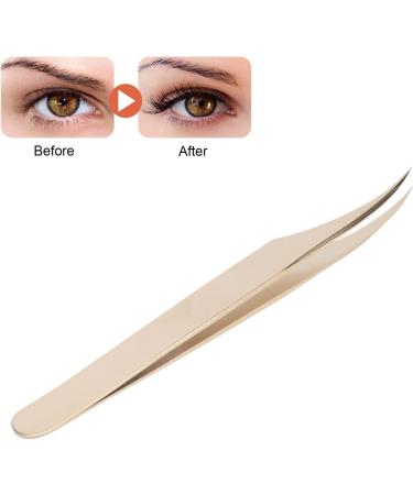 Professional Precision Lash Extension Tweezers - Curved Pearl Golden - Ideal for Beauty Salons - International Shipping Available - Buy Online on GoSupps.com