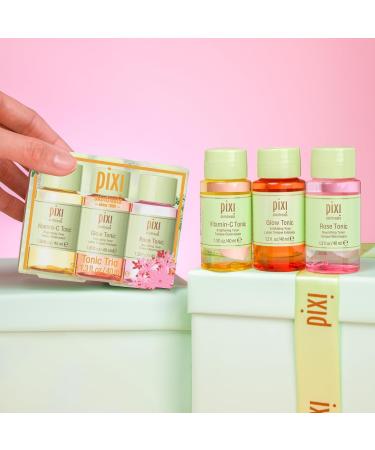 Pixi Beauty Tonic Trio | Holiday Edition Gift Set with 3 Pixi Favorite Tonics | Glow Tonic, Vitamin- C Tonic, Rose Tonic | Calming, Hydrating, Gentle Exfoliating and Smoothing 1 Count (Pack of 3) - Buy Online on GoSupps.com