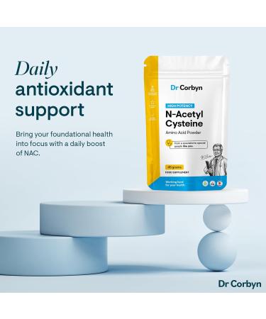 Dr Corbyn NAC N-Acetyl-Cysteine 600mg Powder - 45g | High Strength NAC Amino Acid for Maximum Bioavailability | UK Made - Buy Online on GoSupps.com