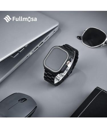 Fullmosa Compatible Apple Watch Band 42mm 44mm 45mm 49mm 38mm 40mm 41mm  Stainless Steel iWatch Band with Case for Apple Watch Series 8/7/6/5/4/3/2/1/SE/SE2/Ultra  42mm 44mm 45mm Black Black 42mm 44mm 45mm - Buy Online on GoSupps.com