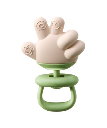 Finger Baby Teething Toys Rattle Silicone Teething Toys for Babies 3-12 Months Baby Teething Relief Chew Toys Green