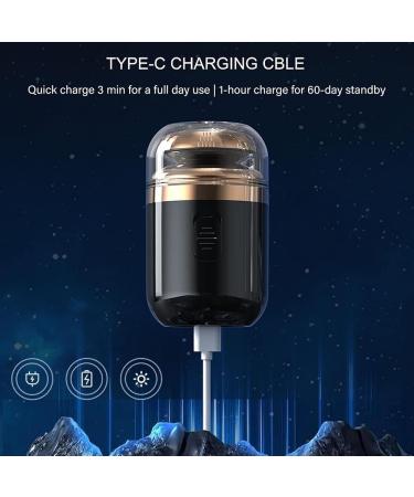 2-in-1 Portable Mini Capsule Shaver Washable Electric Beard Razor with Automatic Type-C Charging Multifunctional Travel-Friendly Design for Men (Black 2) - Buy Online on GoSupps.com