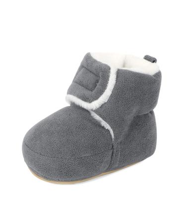 MASOCIO Baby Boy Girl Winter Warm Booties Infant Boy Girl Soft Sole Boots Anti-Slip First Walking Shoes 6-12 Months Gray - Buy Online on GoSupps.com