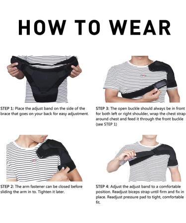 Vitoki Adjustable Shoulder Brace for Men and Women - Neoprene Rotator Cuff Support - Compression Sleeve for Left or Right Shoulder - Medium - Buy Online on GoSupps.com