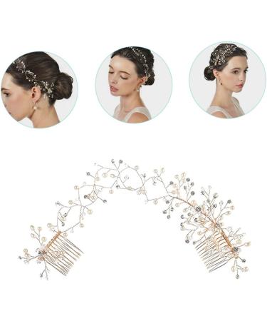 DOITOOL Crystal Double Hair Comb Bridal Hair Comb Wedding Hair Vine for Brides Bridal Hair Accessories for Wedding Decorative Hair Combs Bridesmaid Headgear Alloy Manual - Buy Online on GoSupps.com