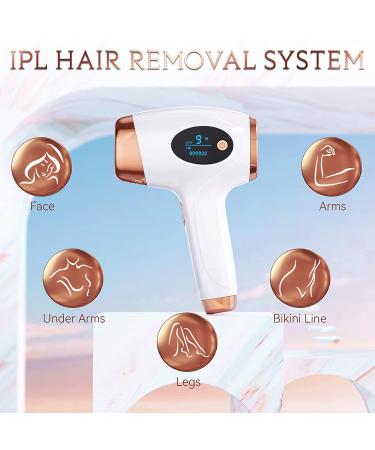 Aopvui At-Home IPL Hair Removal - Permanent Laser Hair Removal with 999900 Flashes for Women and Men - Facial Legs Arms Whole Body Treatment - Buy Online on GoSupps.com