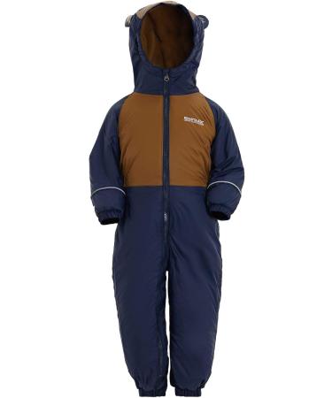 Regatta Kids Mudplay III Waterproof Insulated Animal All-in-one Suit 6-12m Navy/Brown Tan - Buy Online on GoSupps.com