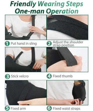 Medical Arm Sling - Adjustable Multi-Fixed Design for Comfort & Support | Fashionable Shoulder Elbow & Wrist Injury Relief for Men & Women - Black Adult - Buy Online on GoSupps.com