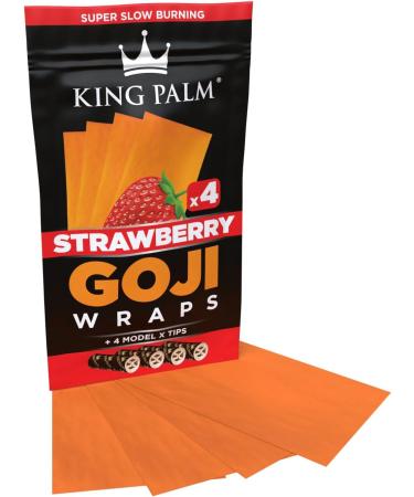 King Palm Goji Berry 4 x Strawberry Wraps Cones Pre Rolls Papers - 4 - Model-X Tips (Strawberry) - Buy Online on GoSupps.com