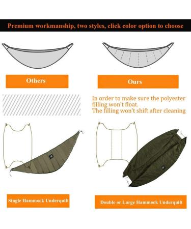 AYAMAYA Hammock Underquilt - Full Length Winter Insulation Blanket for Double Hammock - Dark Green - Buy Online on GoSupps.com