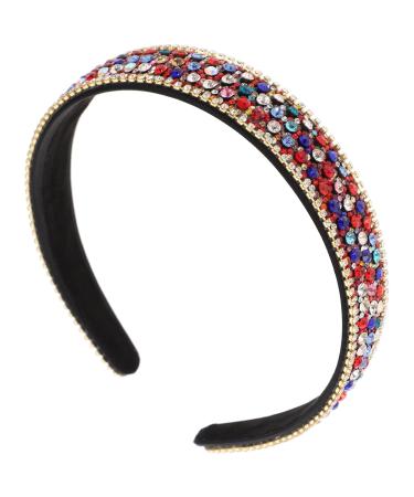 Frcolor Crystal Alice Band - Girls Wide Rhinestone Hair Hoop for Party & Festival Costumes - Mixed Color Headband - Buy Online on GoSupps.com