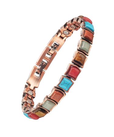 Yinox superstark magnetic bracelet for men two-row magnetic titanium bracelet titanium bracelet for men contains 34 NDFEB magnets and high-quality gift box (20 cm)