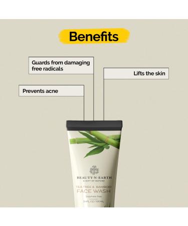 Buy BEAUTYNEARTH Tea Tree & Bamboo Facewash - Natural Paraben & Sulphate Free Face Wash for All Skin Types - 100ml (Men & Women) - International Shipping - Buy Online on GoSupps.com