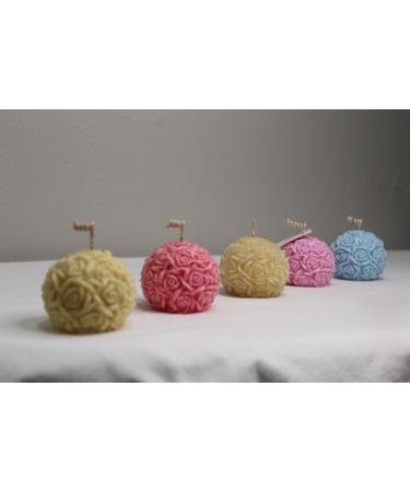 Set of 2 Bouquet 100% Natural Soy Wax Coconut Soy Wax Gender Reveal Birthday Wedding. (Pink Blue) (Unscented)