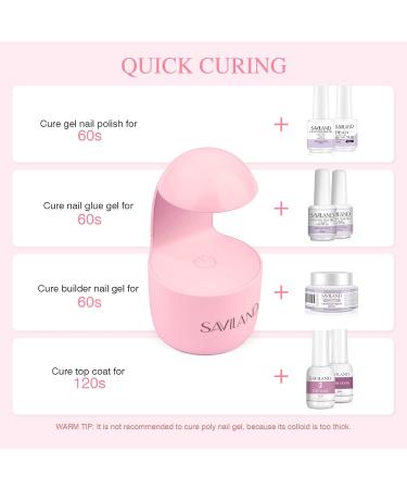 Buy Saviland Mini UV Lamp for Nails - Portable Even Drying Travel-Friendly UV Gel Nail Light - Perfect for Beginners - Pink 2B - Buy Online on GoSupps.com