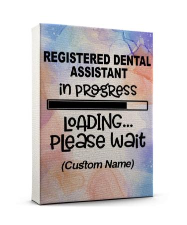 Funny Registered Dental Assistant Loading Bar Canvas Watercolor Abstract Style Personalized Poster-Inspired Office Decor Unique Gift Idea Ready to Hang
