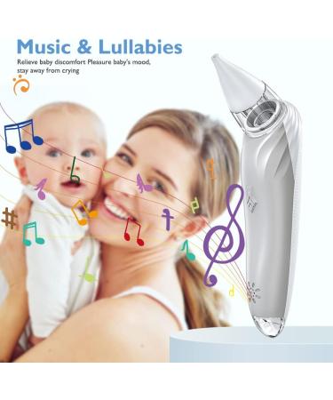 Rechargeable Baby Nasal Aspirator with Music Function - Adjustable Volume Electric Nose Cleaner for Toddler - Light Soothing Nose Booger Sucker - Buy Online on GoSupps.com