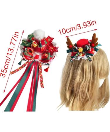 AJTUTUS Christmas Lolitas Hair Clip with Hat/Deer Antler Embellishments Handmade Lolitas Hair Accessories for Little Girl Women - Buy Online on GoSupps.com
