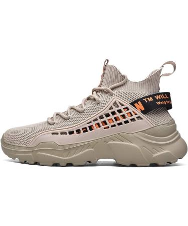 Xidiso Men's Running Shoes - Breathable Lightweight Sneakers for Fitness & Hiking Casual Comfort (Size 39 EU - Beige) - Buy Online on GoSupps.com