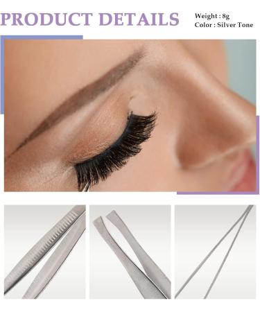 Duontyye Silver Tone Slanted Flat Tip Metal Hair Eyebrow Tweezer Cosmetic Tool for Lady - Buy Online on GoSupps.com