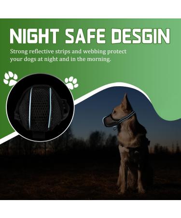 Breathable Muzzle for Large Dogs | Adjustable Reflective Strap | Prevent Biting & Chewing | E-commerce Shipping Worldwide - Buy Online on GoSupps.com