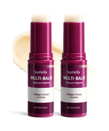 Auriela Calcium Volume Multi Balm Calcium Multi Balm Stick Anti Wrinkle Anti-Aging Long-Lasting Hydrating Firming Skin for Face Eyes Lips & Neck(2PCS)
