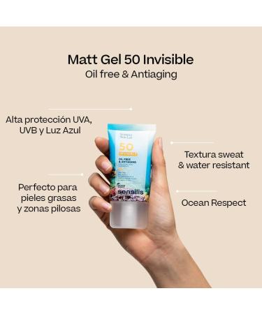 Sensilis Matt Gel Oil Free SPF50 Invisible Mattifying Facial Sunscreen Anti-Aging & Moisturizing UVB & UVA Protection Oily Skin 40ml - Buy Online on GoSupps.com