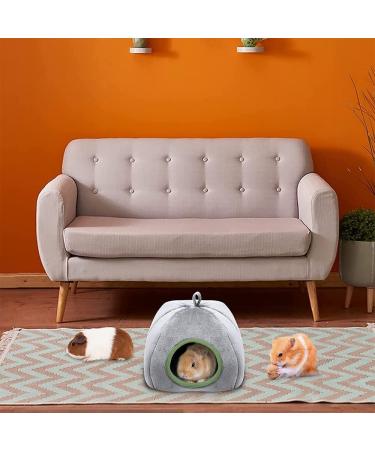 Bhina Small Animal Pet Winter House Chinchilla Small Pet Bed Small Animals House Bed Chinchilla House Cage Grey Green Cute Nest Cage Toys Suitable For Hamsters Chinchillas Guinea Pigs 21 * 20 * 19 cm - Buy Online on GoSupps.com
