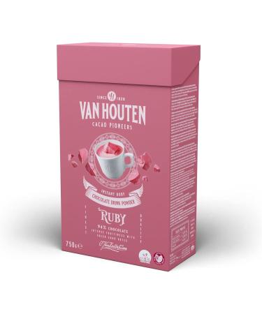 Van Houten RUBY Cocoa Chocolate Drink Powder 750 G - For Hot & Cold Drinks - Makes 22 Servings - Intense Fruitiness with Fresh Sour Notes - Caffeine-Free Vegetarian Non-GMO - Buy Online on GoSupps.com