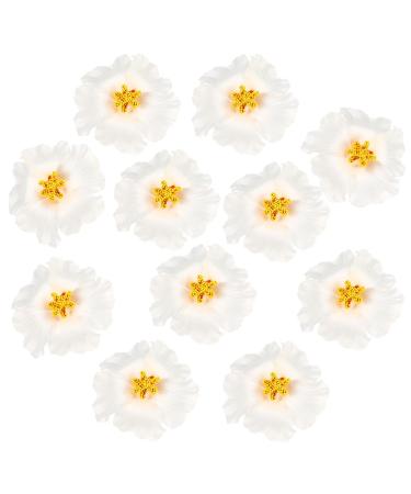 Lurrose 10pcs Hibiscus Hairpins Hawaii Hair Clips Summer Party Favors DIY Artificial Hair Clips Hula for Girls