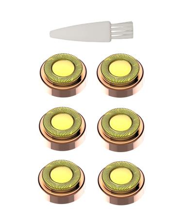 Facial Hair Remover Replacement Heads, for Flawless Finishing local tyrant gold-Plated Blade Head, Cover Perfect Touch and Smooth Finishing, Generation 1 Single Halo (Local tyrant gold-6 Pcs)