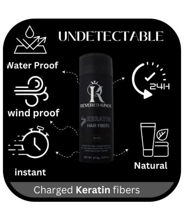 Black Hair Fibers - Extra Large 27.5g Bottle | Hair Building Fibers with Biotin for Thinning Hair & Bald Spots | Long Lasting & Undetectable Solution - Buy Online on GoSupps.com
