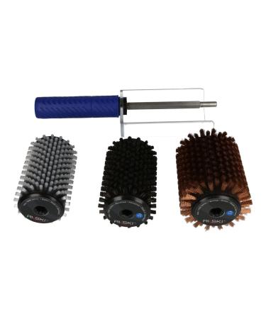 RiSki round brush set 5-piece for alpine skis cross-country skis and snowboard 100mm - Rotor brush set