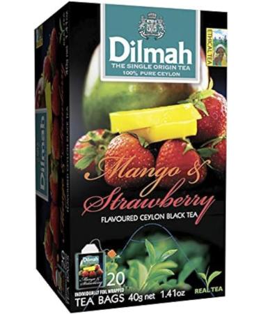  Dilmah Dilmah | Mango and Strawberry Black Tea | Ceylon Black Tea with Tropical Fruit Flavors - 2 x 20 Tea Bags (2 x 40g) - Buy Online on GoSupps.com