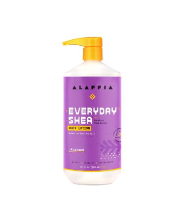 Alaffia EveryDay Shea Body Lotion - Normal to Very Dry Skin, Moisturizing Support for Hydrated, Soft, and Supple Skin with Shea Butter and Lemongrass, Fair Trade, Lavender, 32 Ounces Lavender 32 Fl Oz (Pack of 1)