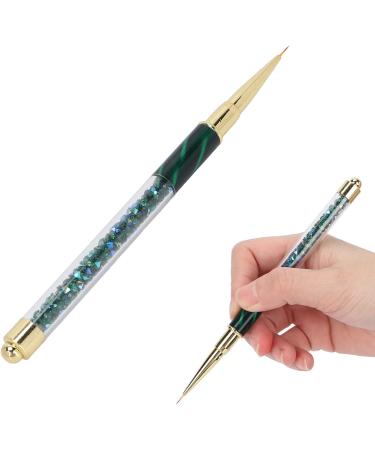 Manicure Liner Pen Nail Rhinestone Picker Dotting Pen Nail Art DIY Decoration Tool for Household Nail Shop (Dark green stripes (short pull cord)) - Buy Online on GoSupps.com