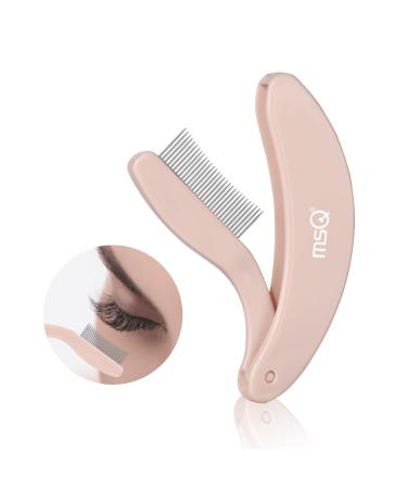 Eyelash Comb MSQ Eyelash Separator Tool Eyelash Comb Separator Folding Eyelash Brush Separator Lash Comb for Eyelash Makeup Brush (khaki)